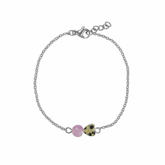 Armband Jaspisherz & Chalcedon - Silber