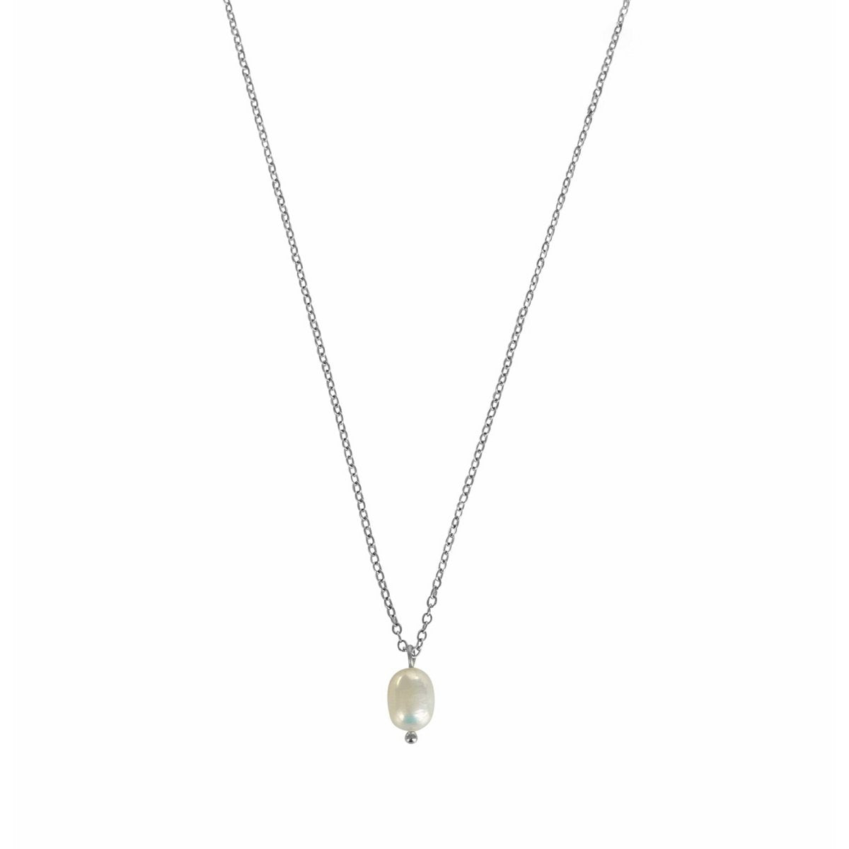 Klassische Perlenkette - Silber
