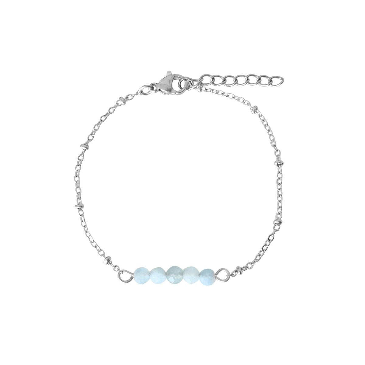 Armband Aquamarin Facette – Silber