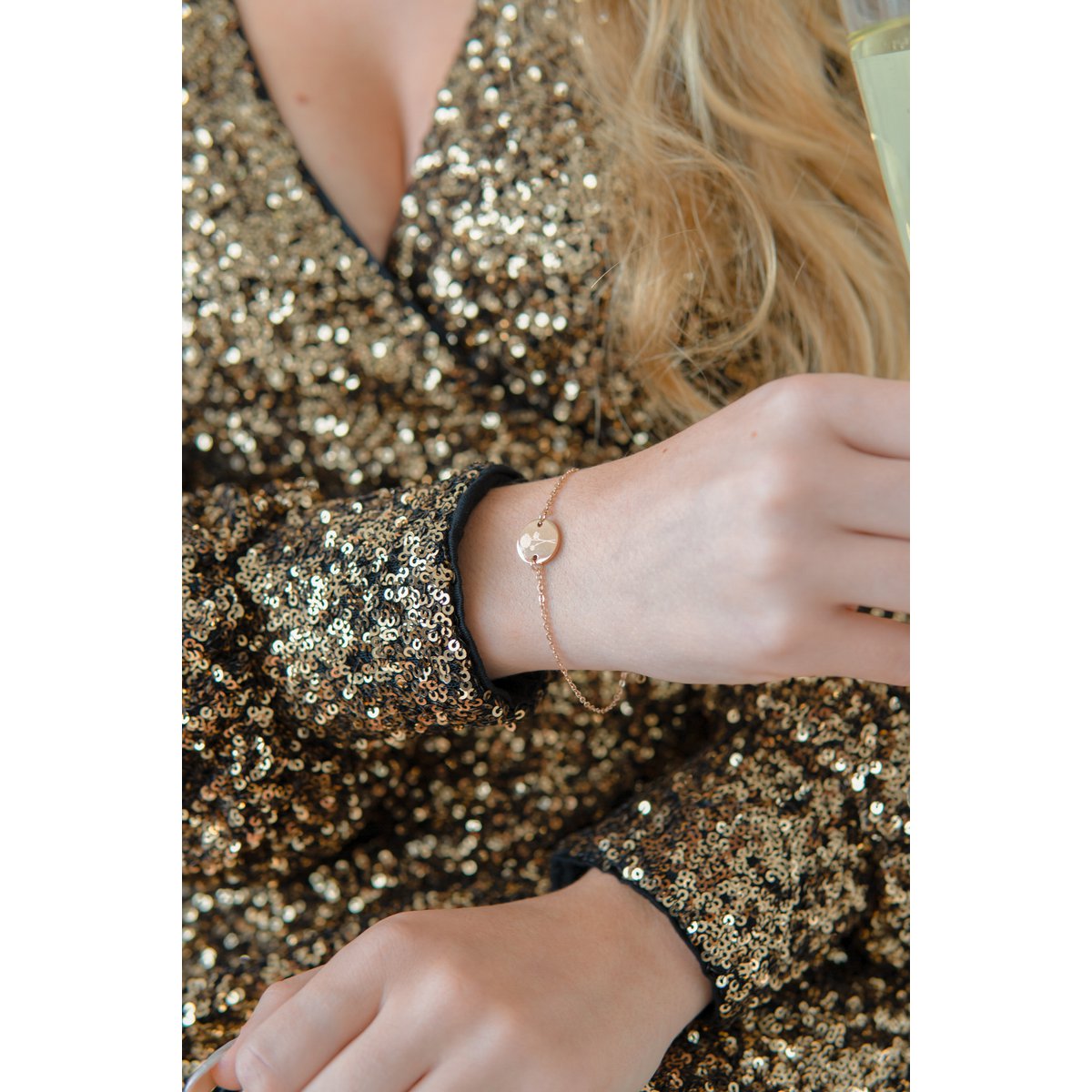 Geburtstags-Blumenarmband – Roségold (monatlich zu bestellen)