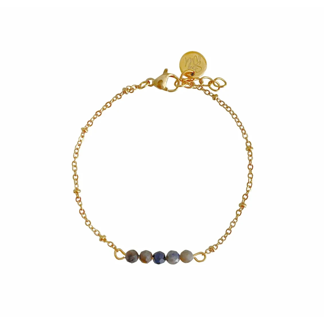 Armband „Saphir & Stay Wild“ – Gold
