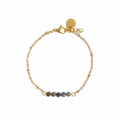 Armband „Saphir & Stay Wild“ – Gold