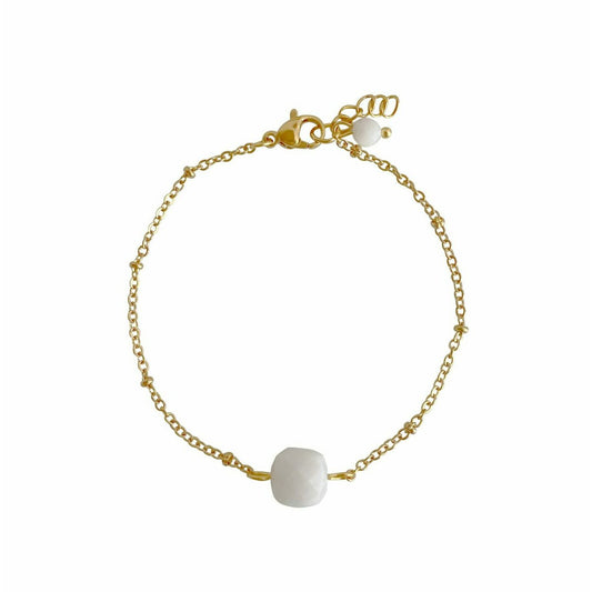 Facettiertes Mondstein-Armband – Gold
