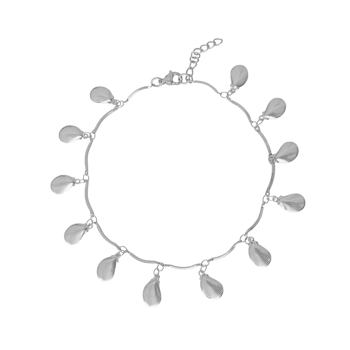 Fußkettchen Muschelanhänger – Silber