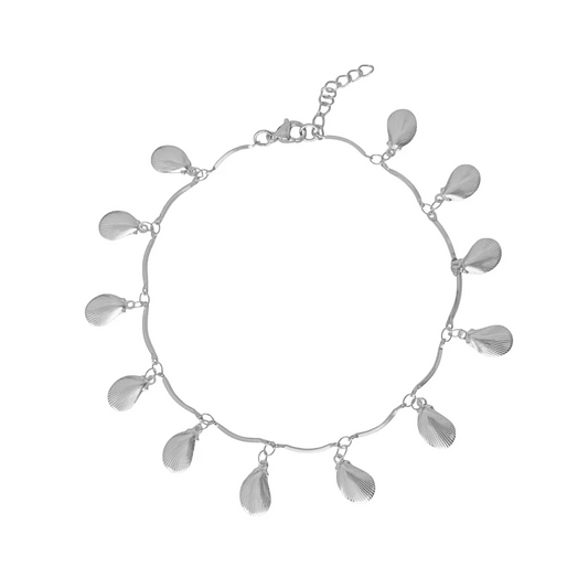 Fußkettchen Muschelanhänger – Silber