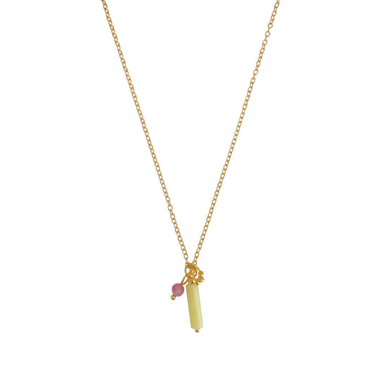 Halskette aus Zitronenjade und Turmalin – Gold