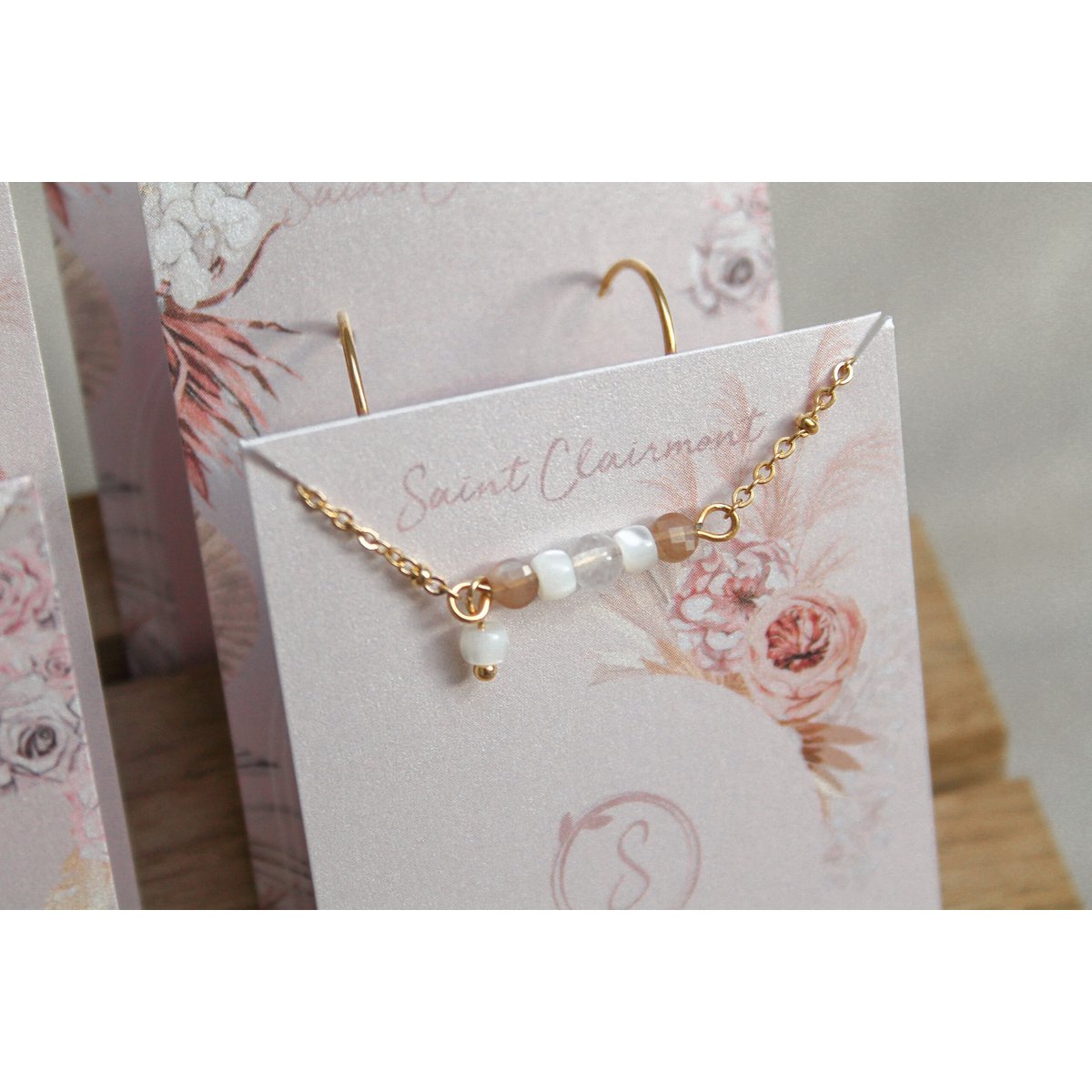 Armband Sonnenstein, Jade & Muschel - Gold
