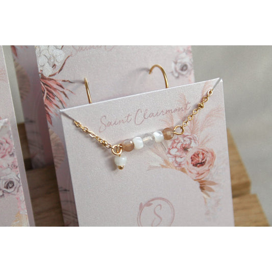 Armband Sonnenstein, Jade & Muschel - Gold