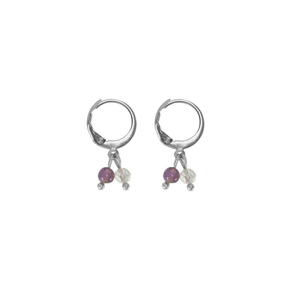 Ohrringe Amethyst & Bergkristall - Silber