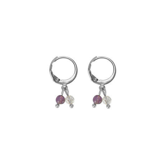 Ohrringe Amethyst & Bergkristall - Silber