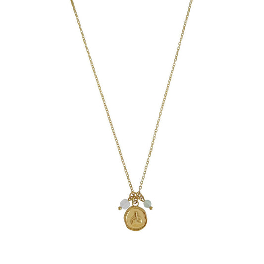 Halskette Jade, Chalcedon & Meerjungfrau – Gold