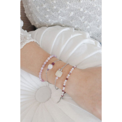 Jade- und Kunzit-Armband – Silber