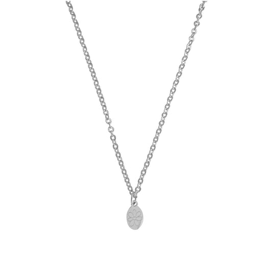 Halskette mit Blumenanhänger – Silber