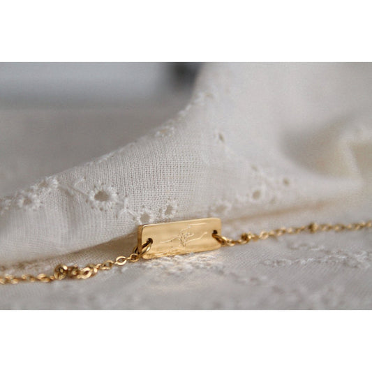 Armband Mutter und Kind & Rosenquarz – Gold