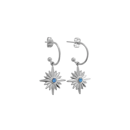 Ohrringe Zirkonia Blau – Silber