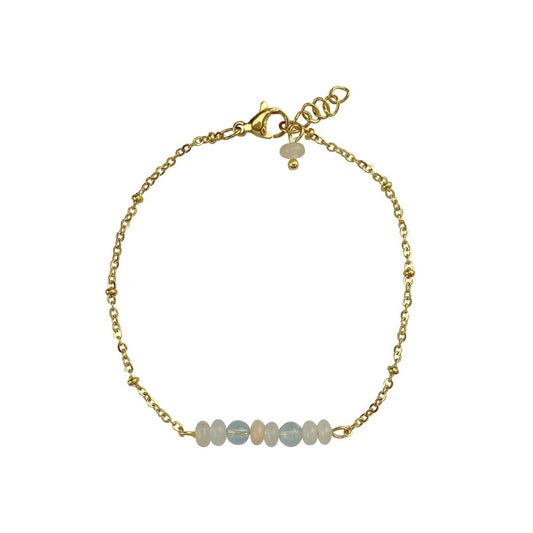 Armband Aquamarin & Aventurin - Gold