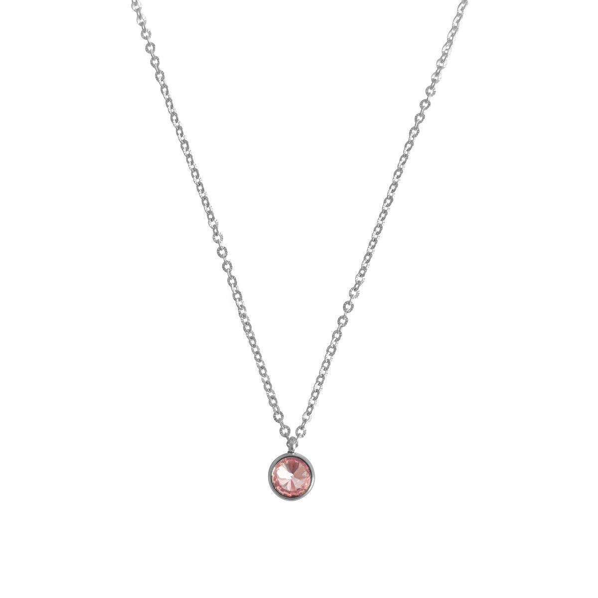 Halskette Kristall Rosé – Silber