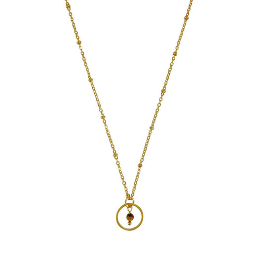 Halskette Tigerauge Ring - Gold
