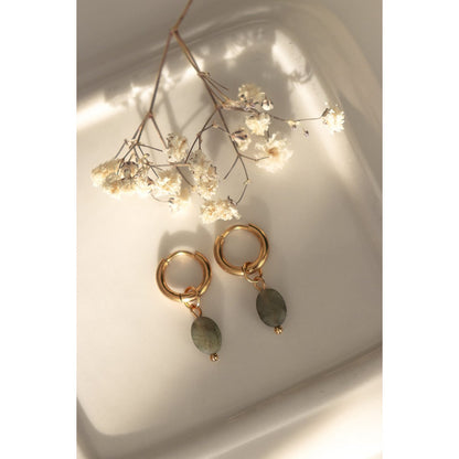 Labradorit Facettierte Ohrringe – Gold