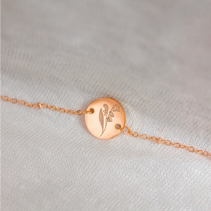 Geburtstags-Blumenarmband – Roségold (monatlich zu bestellen)