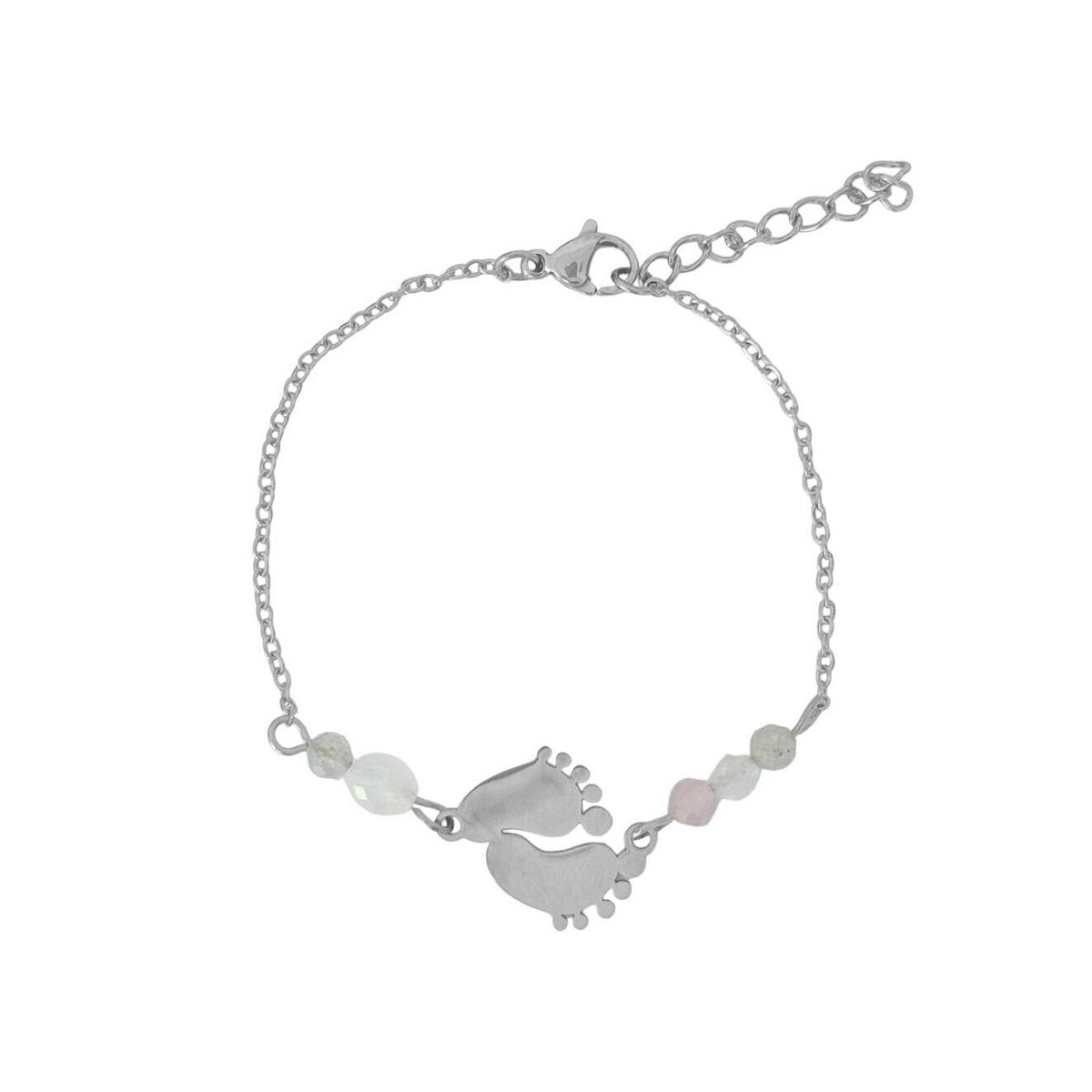 Baby Feet Loving Beginning Armband – Silber