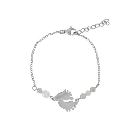 Baby Feet Loving Beginning Armband – Silber
