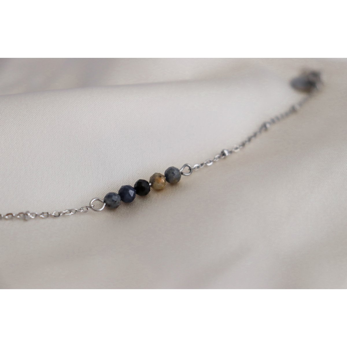 Armband „Saphir & Stay Wild“ – Silber