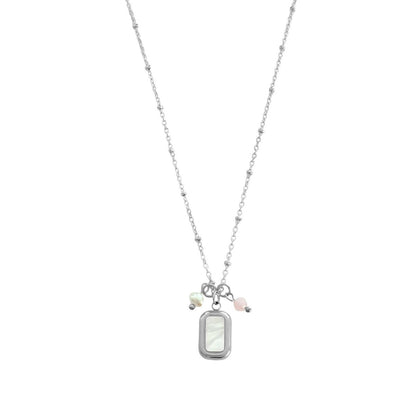 Halskette Muschel, Perle & Jade – Silber