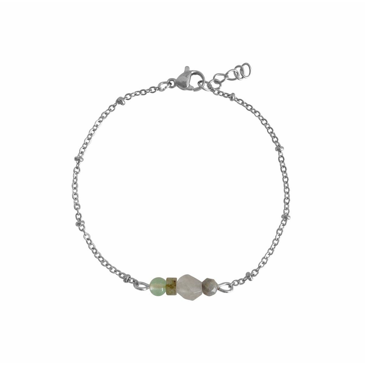 Edelstein-Power-Armband – Silber