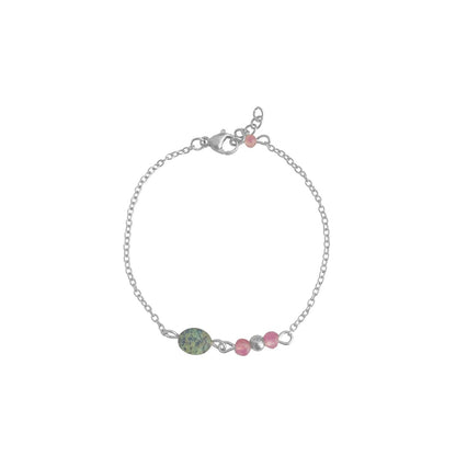 Afrikanisches Türkis- und Turmalin-Armband – Silber
