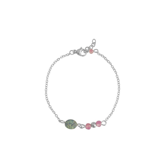 Afrikanisches Türkis- und Turmalin-Armband – Silber