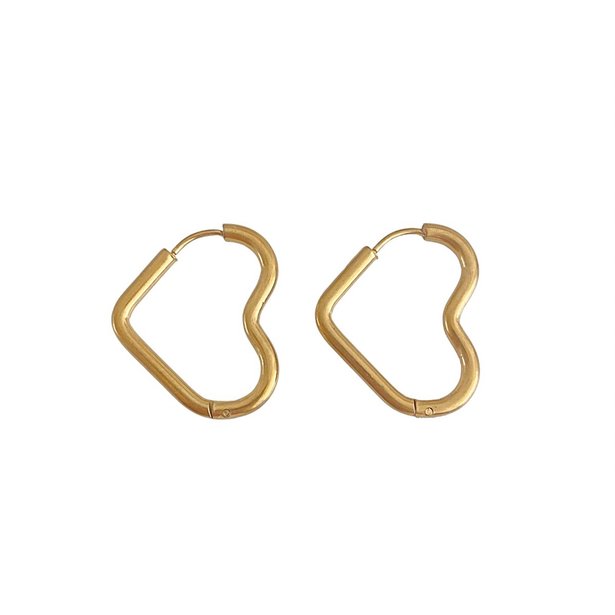 Herzohrringe aus Edelstahl – Gold