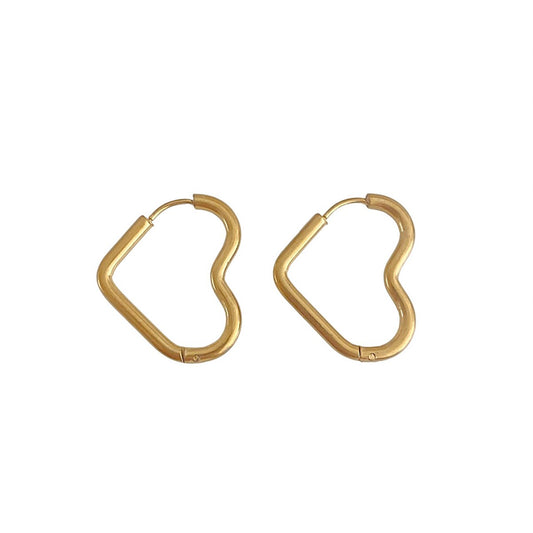Herzohrringe aus Edelstahl – Gold