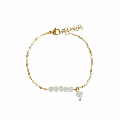 Armband Bergkristall & Herz – Gold