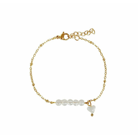 Armband Bergkristall & Herz – Gold