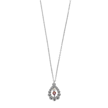 Lange Halskette Mondstein & Lepidolit – Silber
