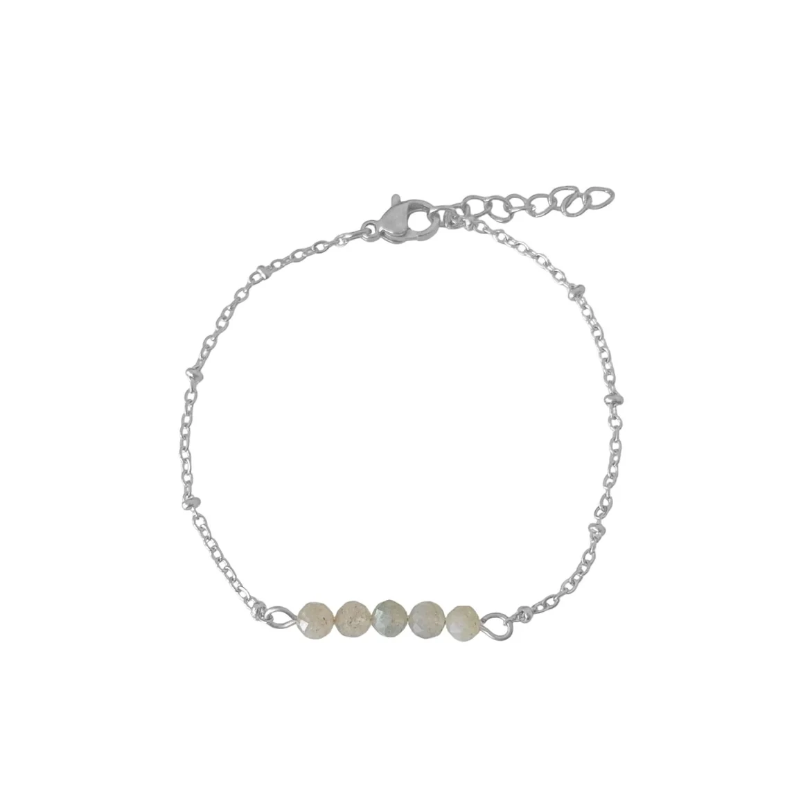 Armband Labradorit Facette - Silber