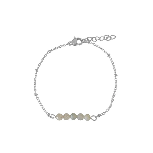 Armband Labradorit Facette - Silber