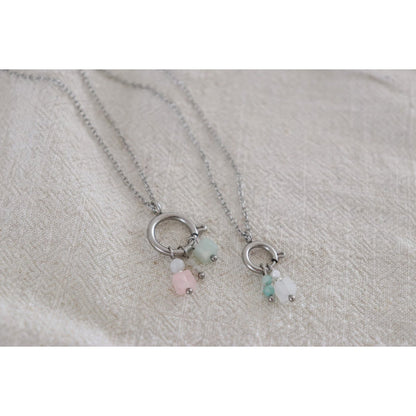 Schlosskette 14 mm & Edelsteinanhänger – Silber