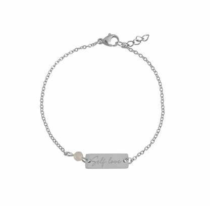 Armband Self Love & Rosenquarz – Silber