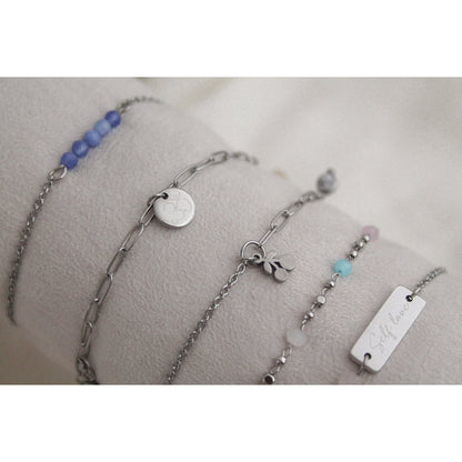 Armband Howlith & Kirsche – Silber