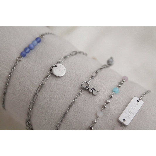 Armband Howlith & Kirsche – Silber