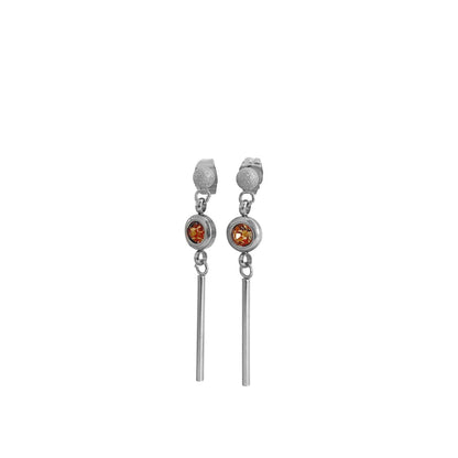 Ohrstecker Kristall matt – Silber
