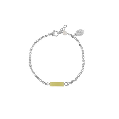 Armband aus Zitronenjade, Mondstein und Blumen – Silber