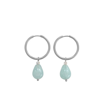 Amazoniten Drop -Ohrringe - Silber