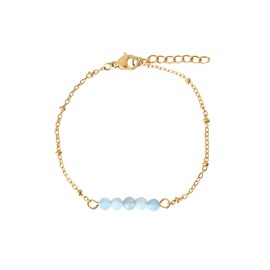 Armband Aquamarin Facette – Gold