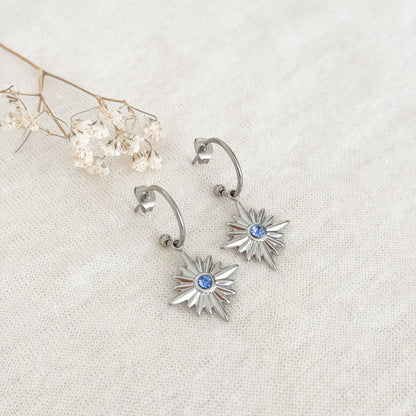 Ohrringe Zirkonia Blau – Silber