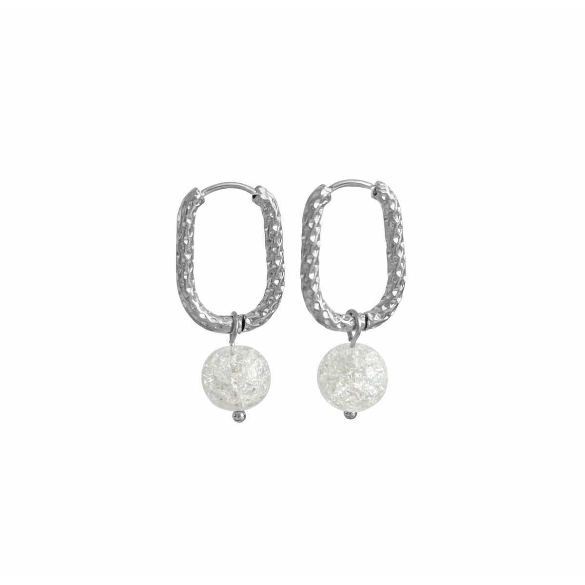 Gebrochene Bergkristall-Ohrringe – Silber