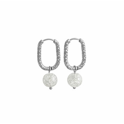 Gebrochene Bergkristall-Ohrringe – Silber
