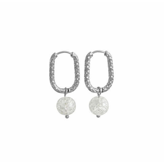 Gebrochene Bergkristall-Ohrringe – Silber
